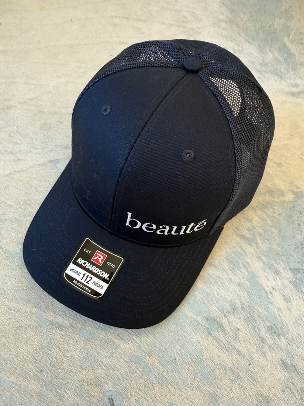 Beauté Navy Mesh Trucker Hat